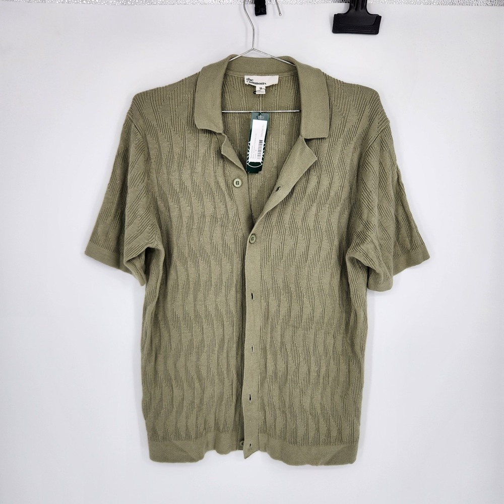 The Commons Men's Green Medium Wavy Jacquard Sweater Knit NWOT